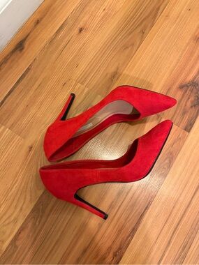 Bershka Red Pointed-Toe Stiletto Pumps
